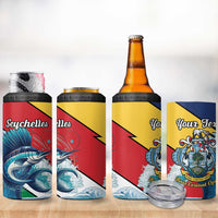 Personalised Seychelles Sailfish 4 in 1 Can Cooler Tumbler With Coat Of Arms - Wonder Print Shop