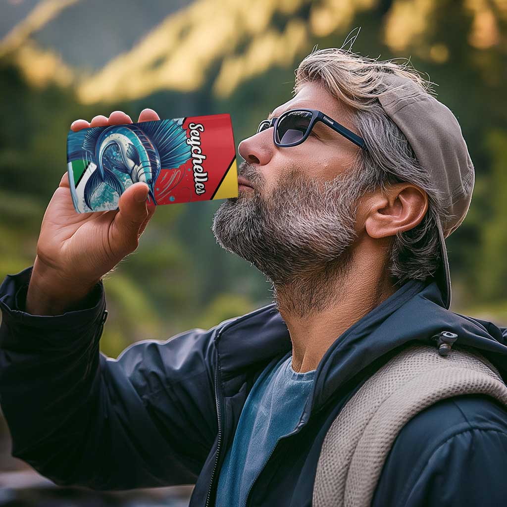 Personalised Seychelles Sailfish 4 in 1 Can Cooler Tumbler With Coat Of Arms - Wonder Print Shop