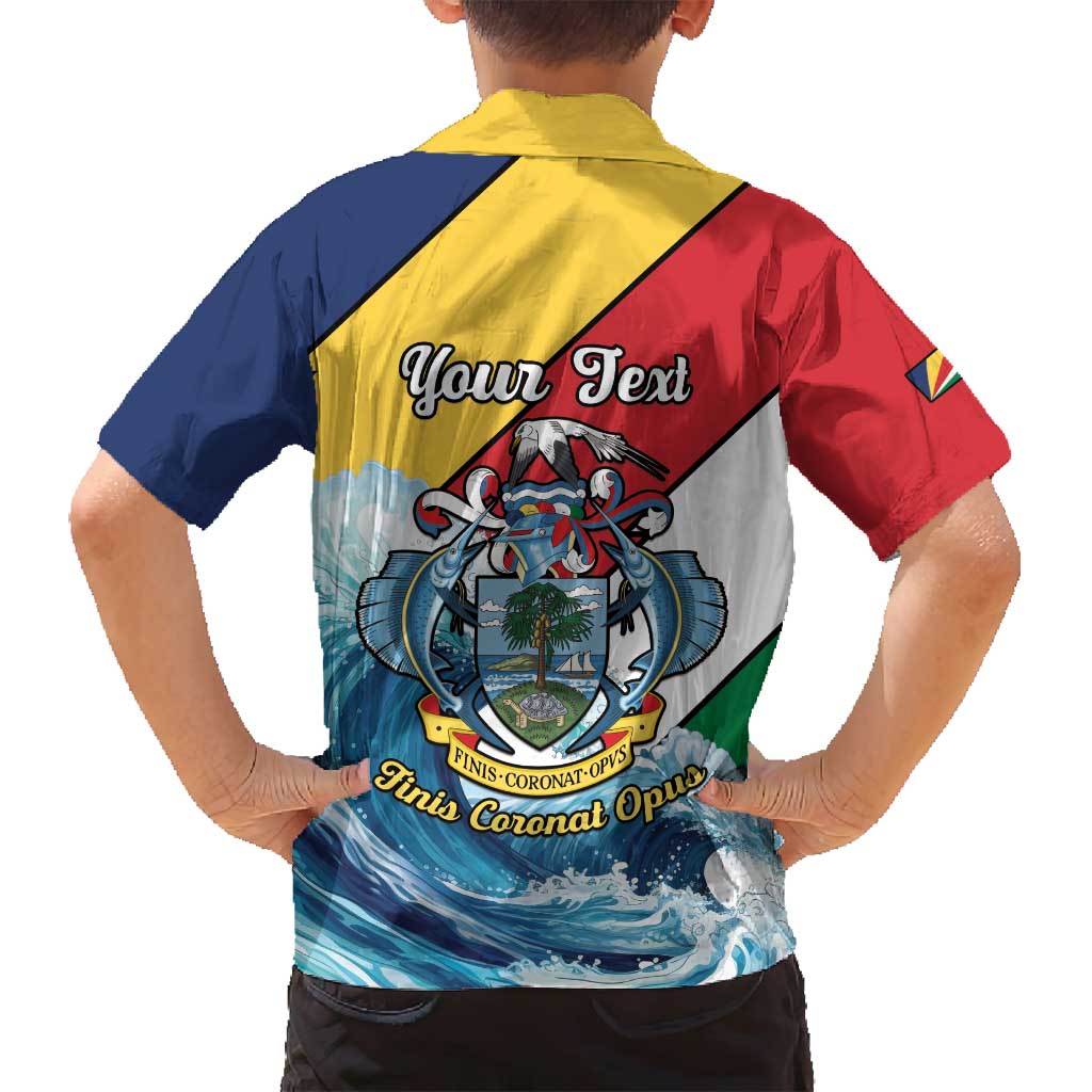 Personalised Seychelles Sailfish Family Matching Off Shoulder Maxi Dress and Hawaiian Shirt With Coat Of Arms - Wonder Print Shop