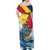 Personalised Seychelles Sailfish Family Matching Off Shoulder Maxi Dress and Hawaiian Shirt With Coat Of Arms - Wonder Print Shop