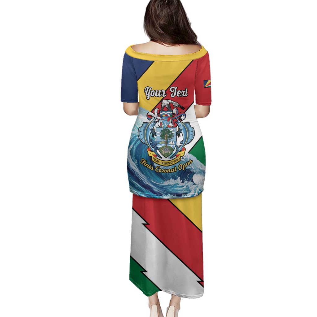 Personalised Seychelles Sailfish Family Matching Puletasi and Hawaiian Shirt With Coat Of Arms - Wonder Print Shop