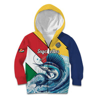Personalised Seychelles Sailfish Kid Hoodie With Coat Of Arms - Wonder Print Shop