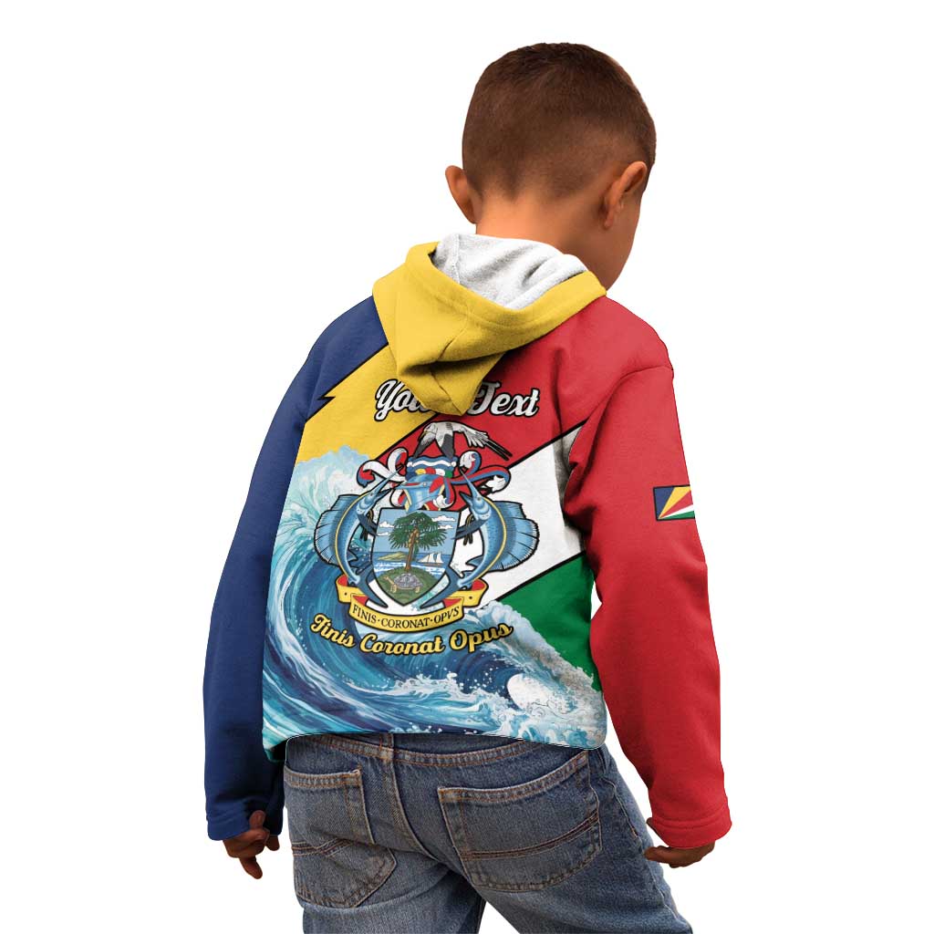 Personalised Seychelles Sailfish Kid Hoodie With Coat Of Arms - Wonder Print Shop