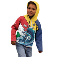 Personalised Seychelles Sailfish Kid Hoodie With Coat Of Arms - Wonder Print Shop