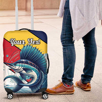Personalised Seychelles Sailfish Luggage Cover With Coat Of Arms - Wonder Print Shop
