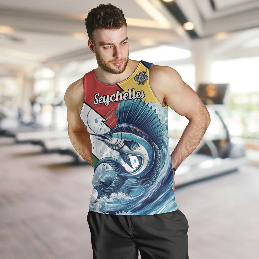 Personalised Seychelles Sailfish Men Tank Top With Coat Of Arms - Wonder Print Shop