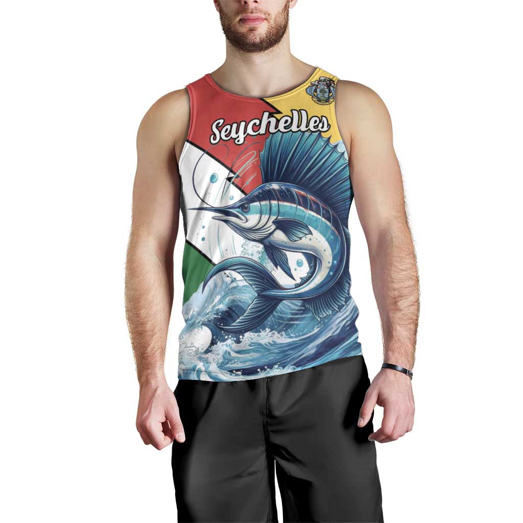 Personalised Seychelles Sailfish Men Tank Top With Coat Of Arms - Wonder Print Shop