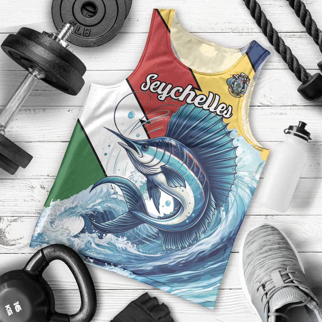 Personalised Seychelles Sailfish Men Tank Top With Coat Of Arms - Wonder Print Shop