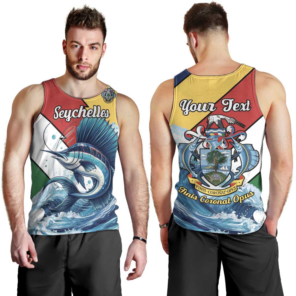 Personalised Seychelles Sailfish Men Tank Top With Coat Of Arms - Wonder Print Shop