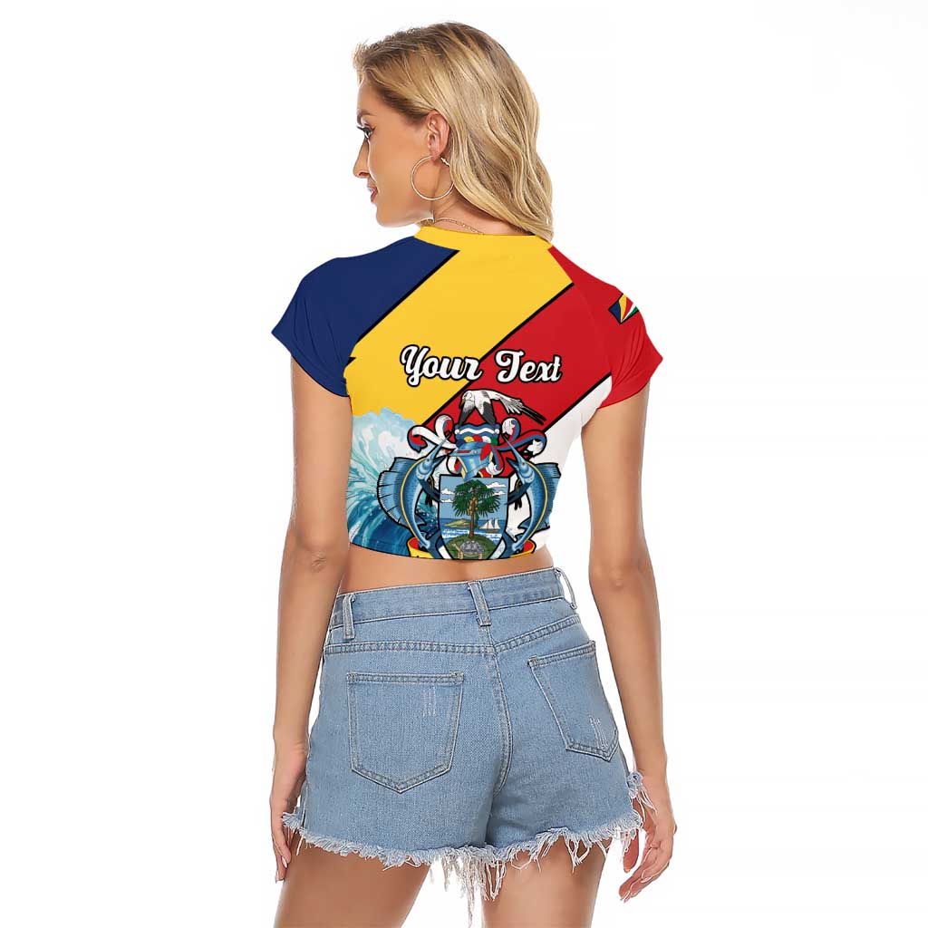 Personalised Seychelles Sailfish Raglan Cropped T Shirt With Coat Of Arms - Wonder Print Shop