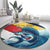 Personalised Seychelle Sailfish Round Carpet With Coat Of Arms