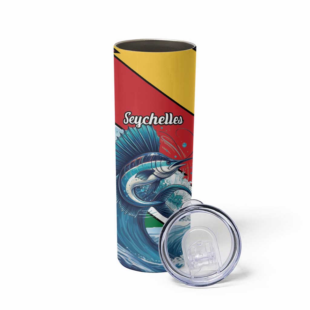 Personalised Seychelles Sailfish Skinny Tumbler With Coat Of Arms - Wonder Print Shop