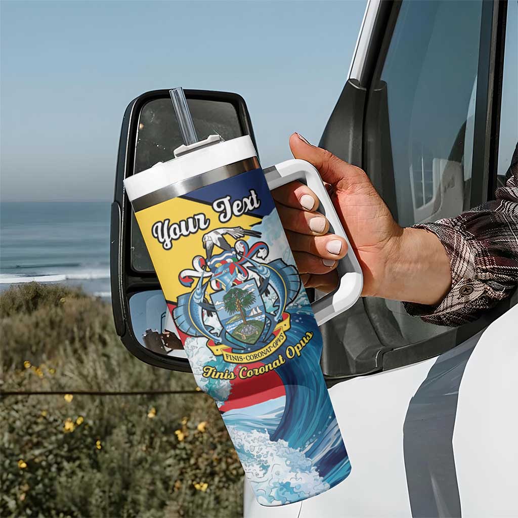 Personalised Seychelles Sailfish Tumbler With Handle With Coat Of Arms - Wonder Print Shop