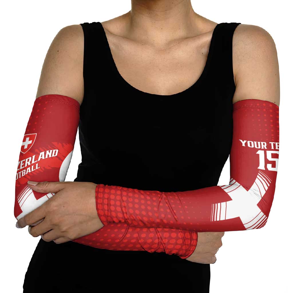 Custom Switzerland Football 2026 Arm Sleeves Hopp Schwiiz - Wonder Print Shop