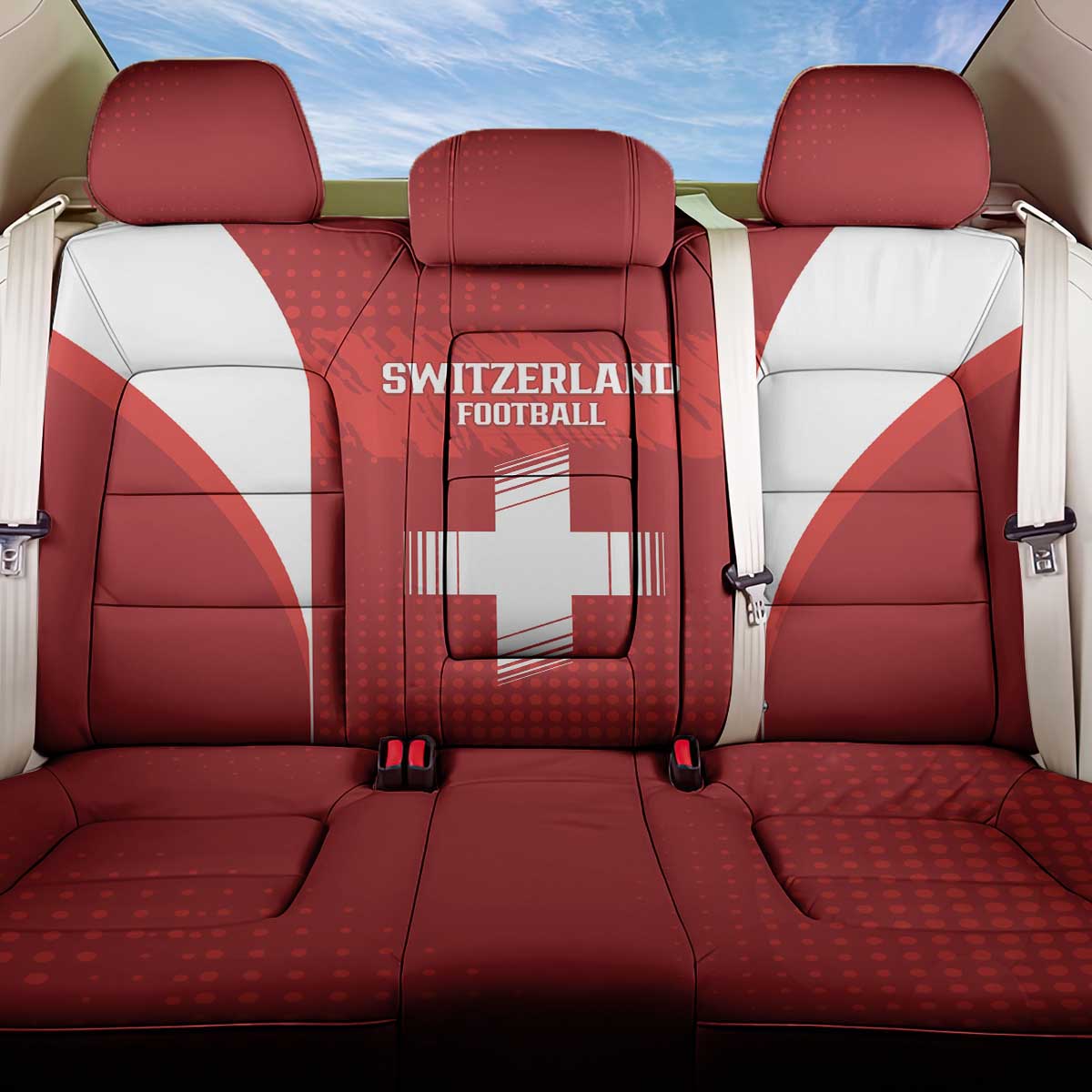 Switzerland Football 2026 Back Car Seat Cover Hopp Schwiiz - Wonder Print Shop