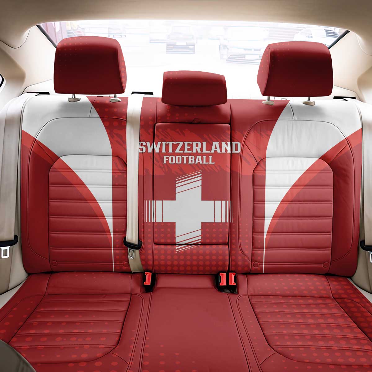Switzerland Football 2026 Back Car Seat Cover Hopp Schwiiz - Wonder Print Shop