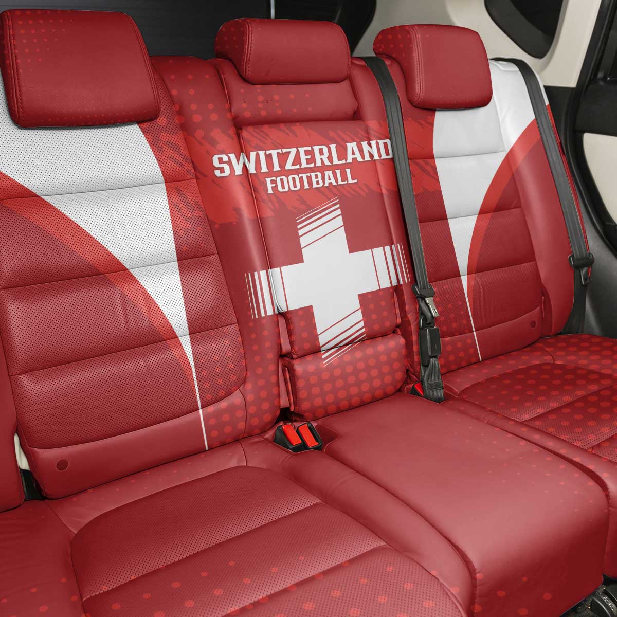 Switzerland Football 2026 Back Car Seat Cover Hopp Schwiiz - Wonder Print Shop