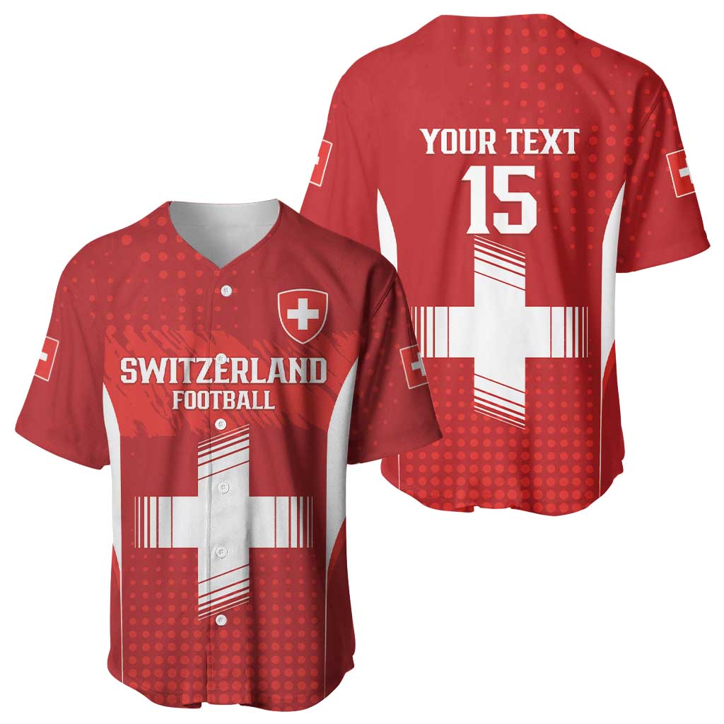 Custom Switzerland Football 2026 Baseball Jersey Hopp Schwiiz - Wonder Print Shop