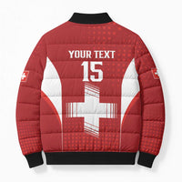 Custom Switzerland Football 2026 Bomber Puffer Jacket Hopp Schwiiz - Wonder Print Shop