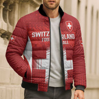 Custom Switzerland Football 2026 Bomber Puffer Jacket Hopp Schwiiz - Wonder Print Shop