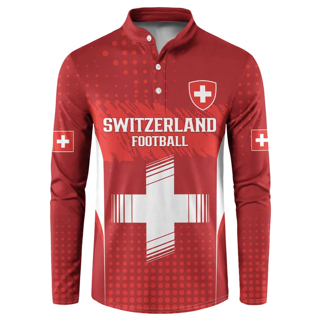 Custom Switzerland Football 2026 Button Sweatshirt Hopp Schwiiz - Wonder Print Shop