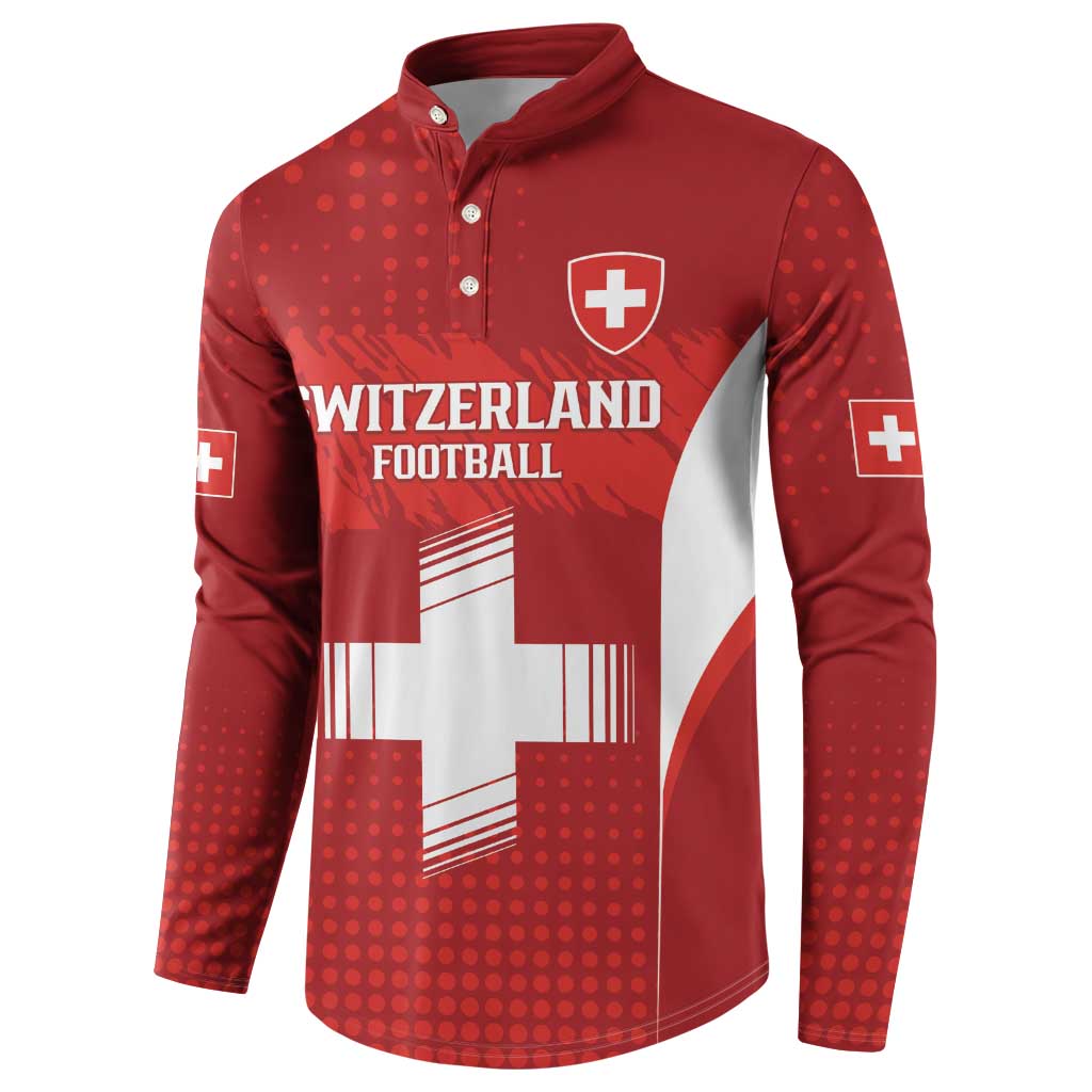 Custom Switzerland Football 2026 Button Sweatshirt Hopp Schwiiz - Wonder Print Shop