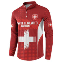 Custom Switzerland Football 2026 Button Sweatshirt Hopp Schwiiz - Wonder Print Shop
