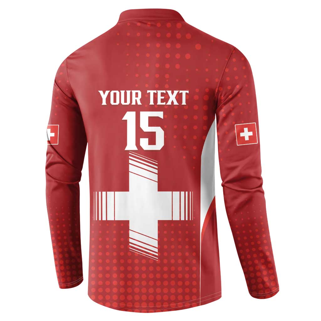Custom Switzerland Football 2026 Button Sweatshirt Hopp Schwiiz - Wonder Print Shop