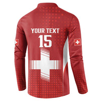 Custom Switzerland Football 2026 Button Sweatshirt Hopp Schwiiz - Wonder Print Shop