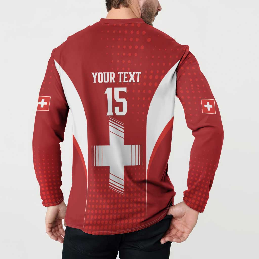 Custom Switzerland Football 2026 Button Sweatshirt Hopp Schwiiz - Wonder Print Shop