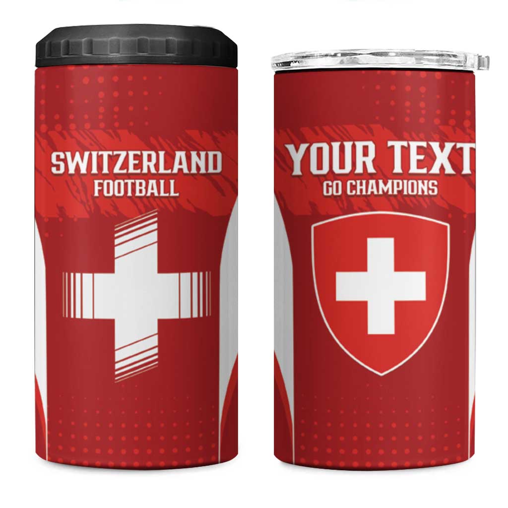 Custom Switzerland Football 2026 4 in 1 Can Cooler Tumbler Hopp Schwiiz - Wonder Print Shop