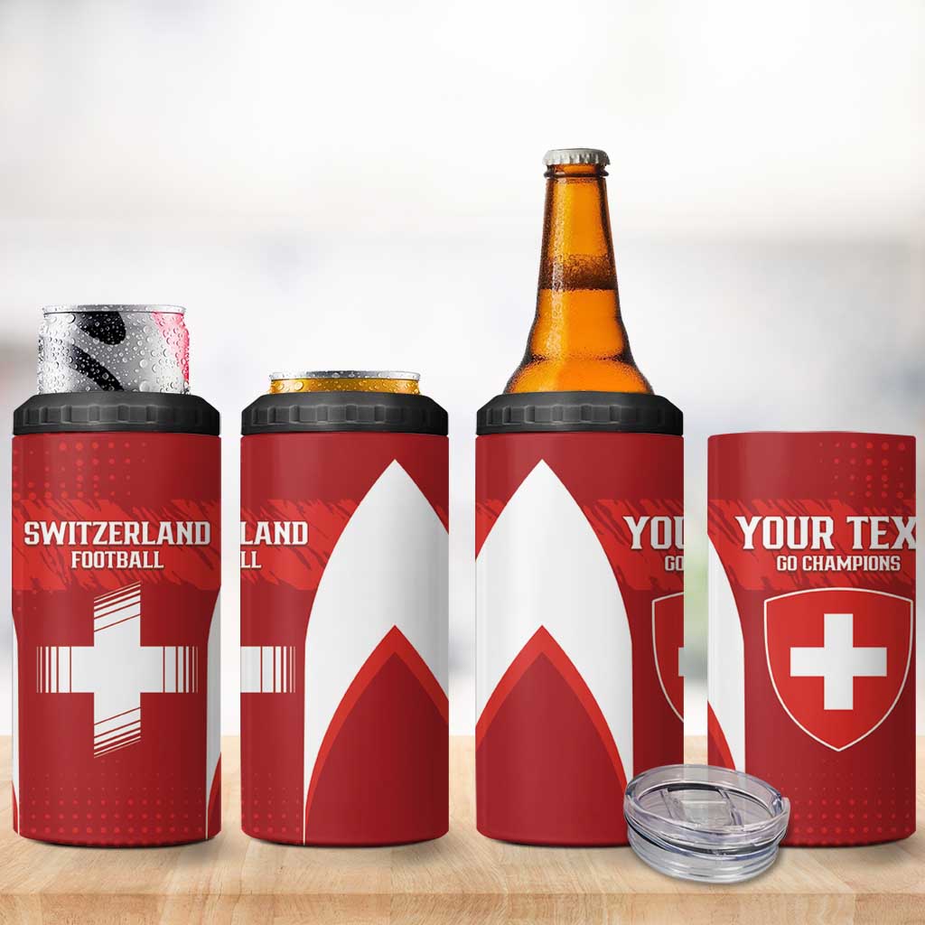 Custom Switzerland Football 2026 4 in 1 Can Cooler Tumbler Hopp Schwiiz - Wonder Print Shop