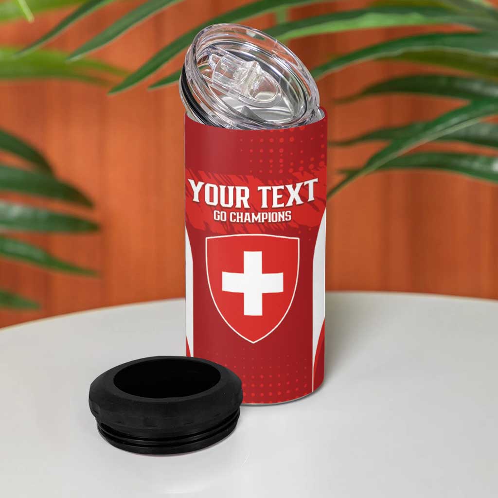 Custom Switzerland Football 2026 4 in 1 Can Cooler Tumbler Hopp Schwiiz - Wonder Print Shop