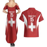 Custom Switzerland Football 2026 Couples Matching Summer Maxi Dress and Hawaiian Shirt Hopp Schwiiz - Wonder Print Shop