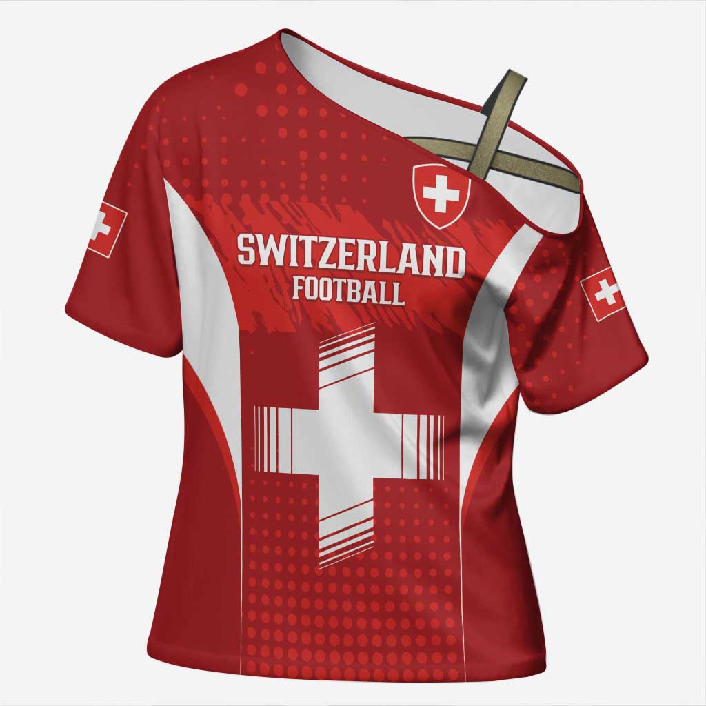 Custom Switzerland Football 2026 Cross Shoulder Shirt Hopp Schwiiz - Wonder Print Shop