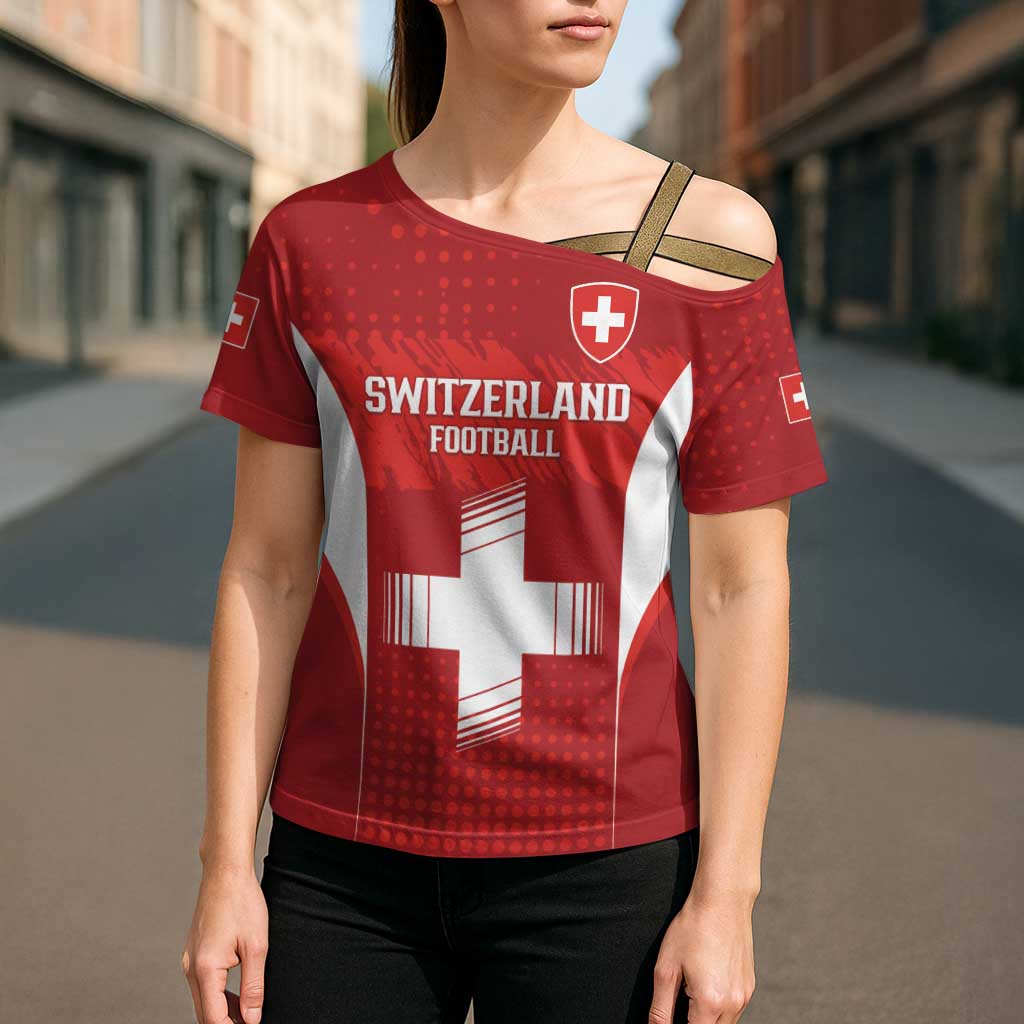 Custom Switzerland Football 2026 Cross Shoulder Shirt Hopp Schwiiz - Wonder Print Shop