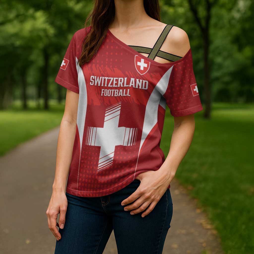 Custom Switzerland Football 2026 Cross Shoulder Shirt Hopp Schwiiz - Wonder Print Shop
