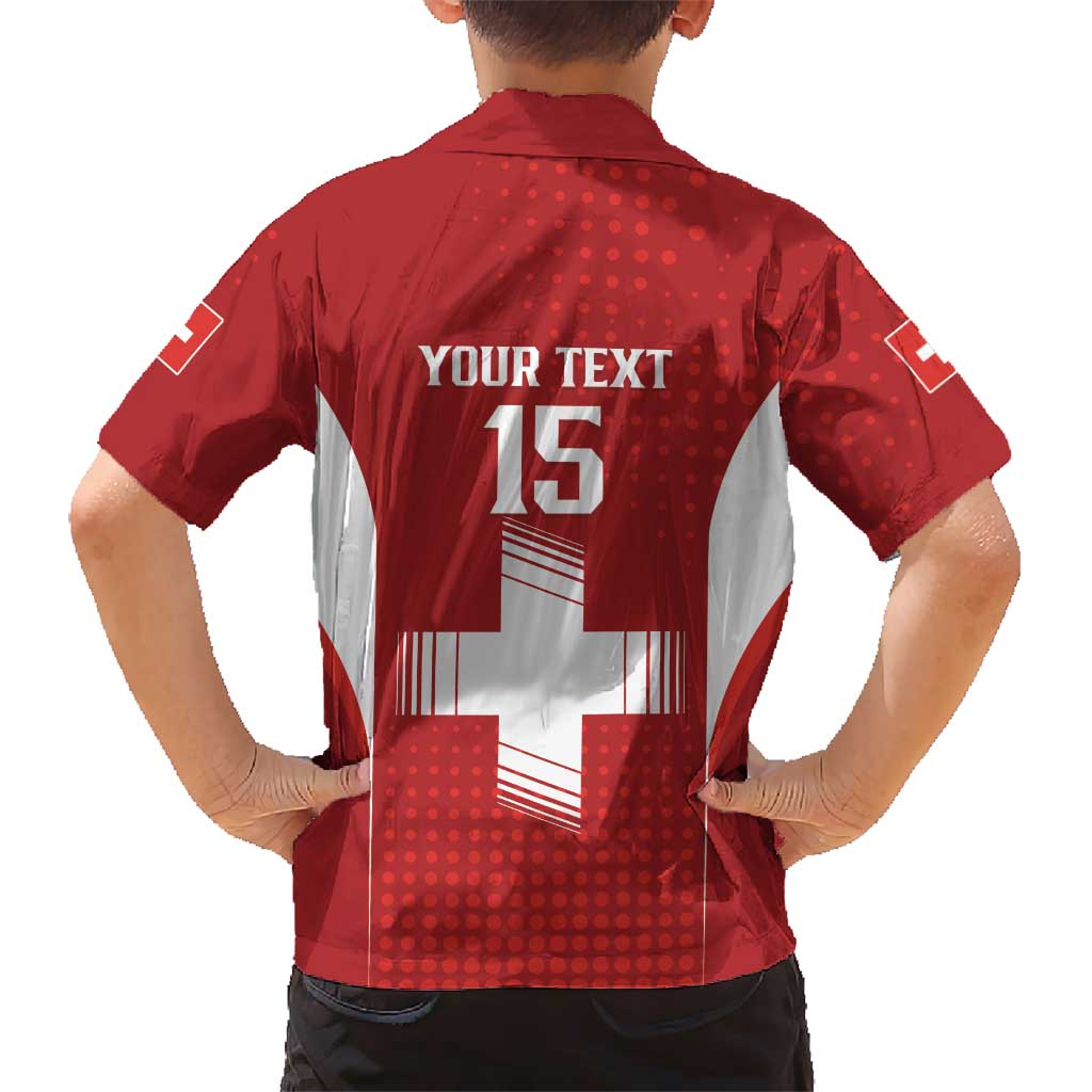Custom Switzerland Football 2026 Family Matching Long Sleeve Bodycon Dress and Hawaiian Shirt Hopp Schwiiz - Wonder Print Shop