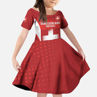 Custom Switzerland Football 2026 Family Matching Long Sleeve Bodycon Dress and Hawaiian Shirt Hopp Schwiiz - Wonder Print Shop