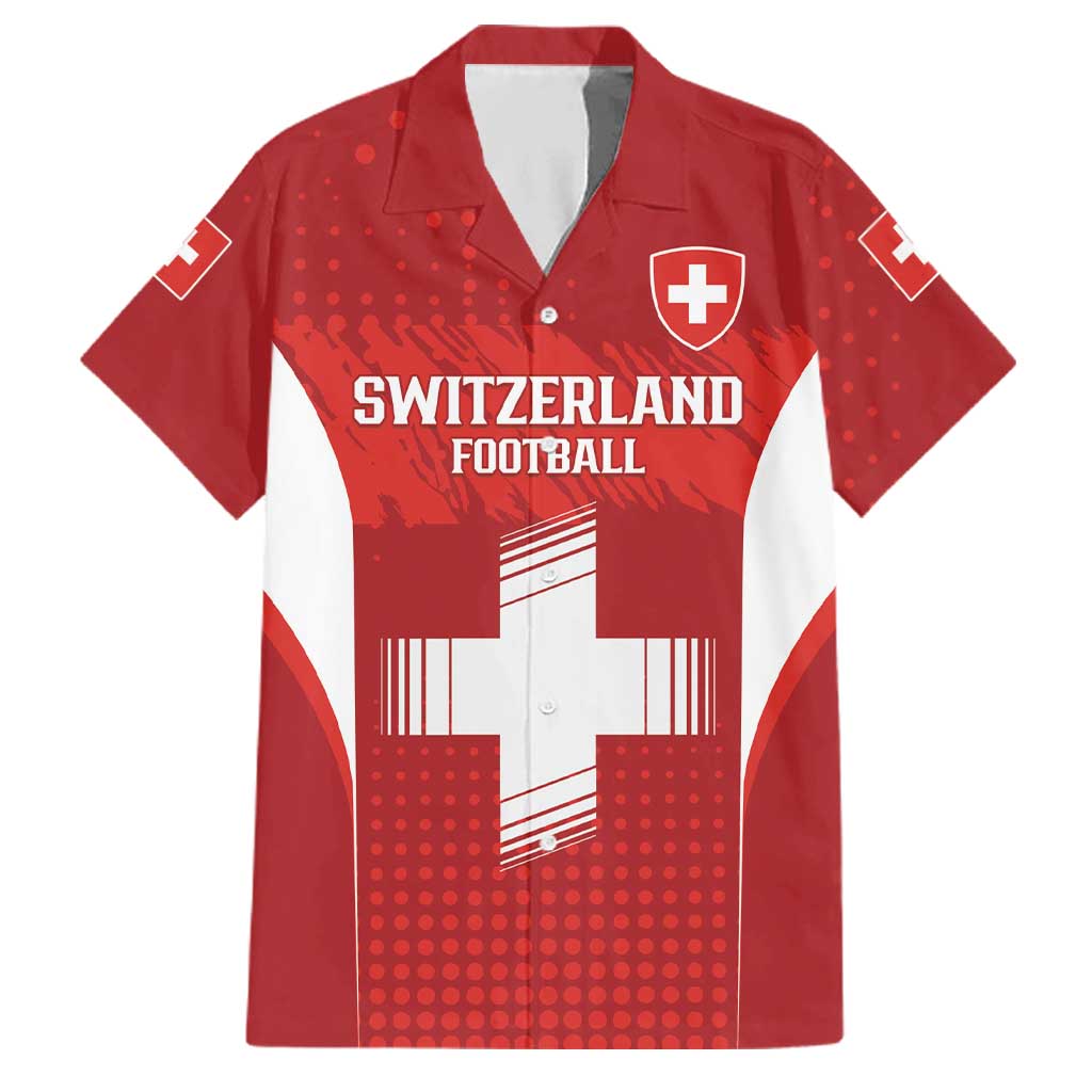 Custom Switzerland Football 2026 Family Matching Long Sleeve Bodycon Dress and Hawaiian Shirt Hopp Schwiiz - Wonder Print Shop
