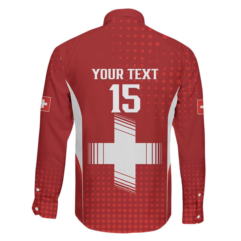 Custom Switzerland Football 2026 Family Matching Long Sleeve Bodycon Dress and Hawaiian Shirt Hopp Schwiiz - Wonder Print Shop