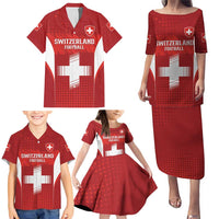Custom Switzerland Football 2026 Family Matching Puletasi and Hawaiian Shirt Hopp Schwiiz - Wonder Print Shop
