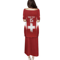 Custom Switzerland Football 2026 Family Matching Puletasi and Hawaiian Shirt Hopp Schwiiz - Wonder Print Shop