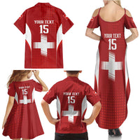 Custom Switzerland Football 2026 Family Matching Summer Maxi Dress and Hawaiian Shirt Hopp Schwiiz - Wonder Print Shop