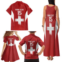Custom Switzerland Football 2026 Family Matching Tank Maxi Dress and Hawaiian Shirt Hopp Schwiiz - Wonder Print Shop