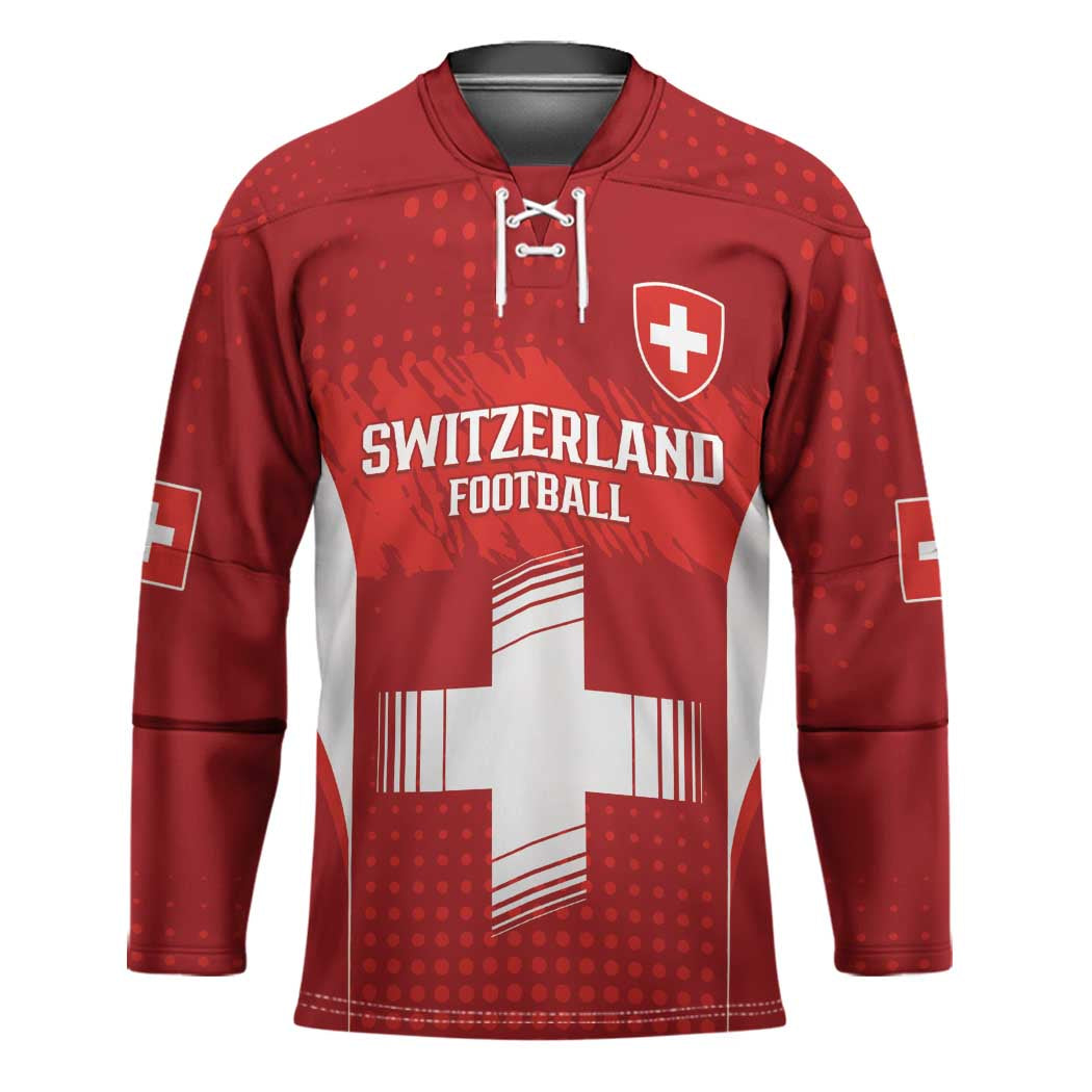 Custom Switzerland Football 2026 Hockey Jersey Hopp Schwiiz - Wonder Print Shop