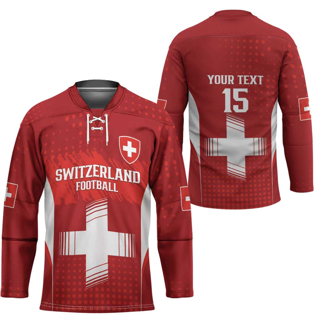 Custom Switzerland Football 2026 Hockey Jersey Hopp Schwiiz - Wonder Print Shop