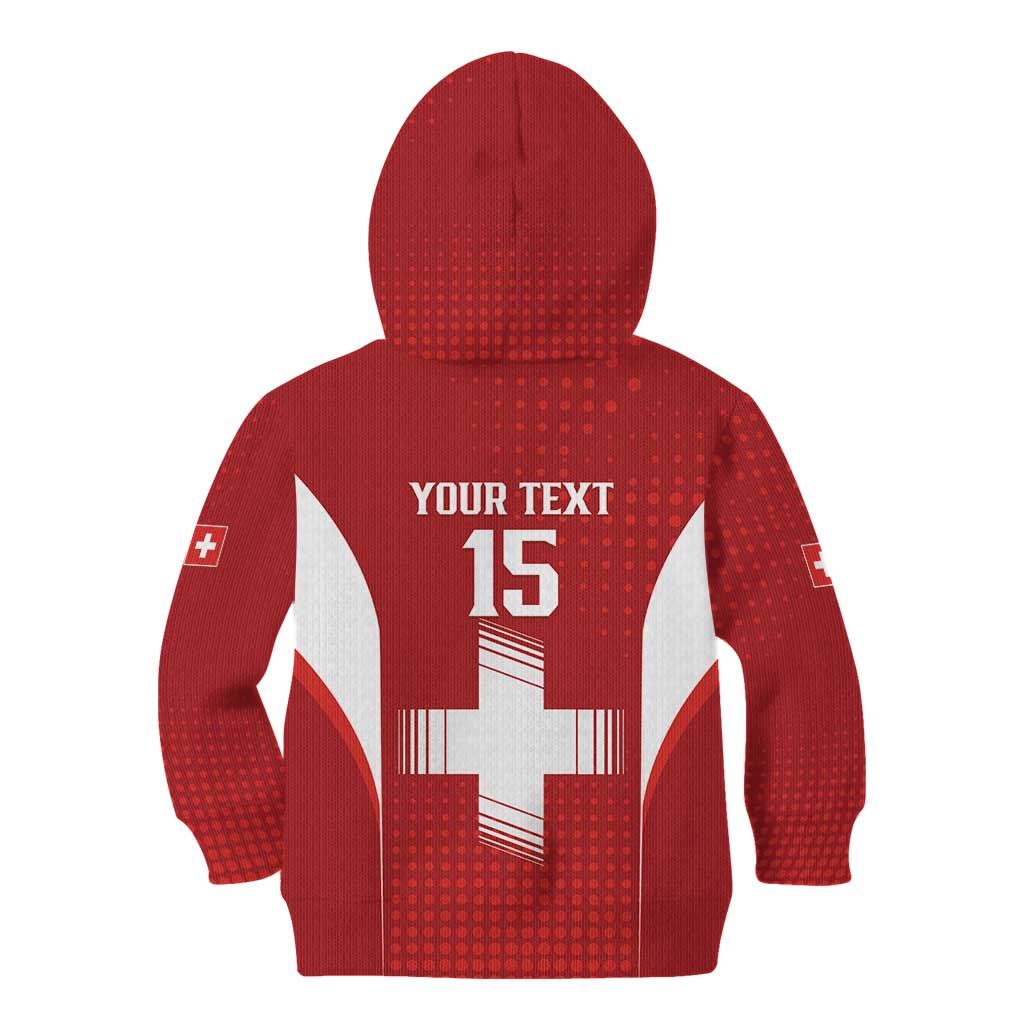 Custom Switzerland Football 2026 Kid Hoodie Hopp Schwiiz - Wonder Print Shop