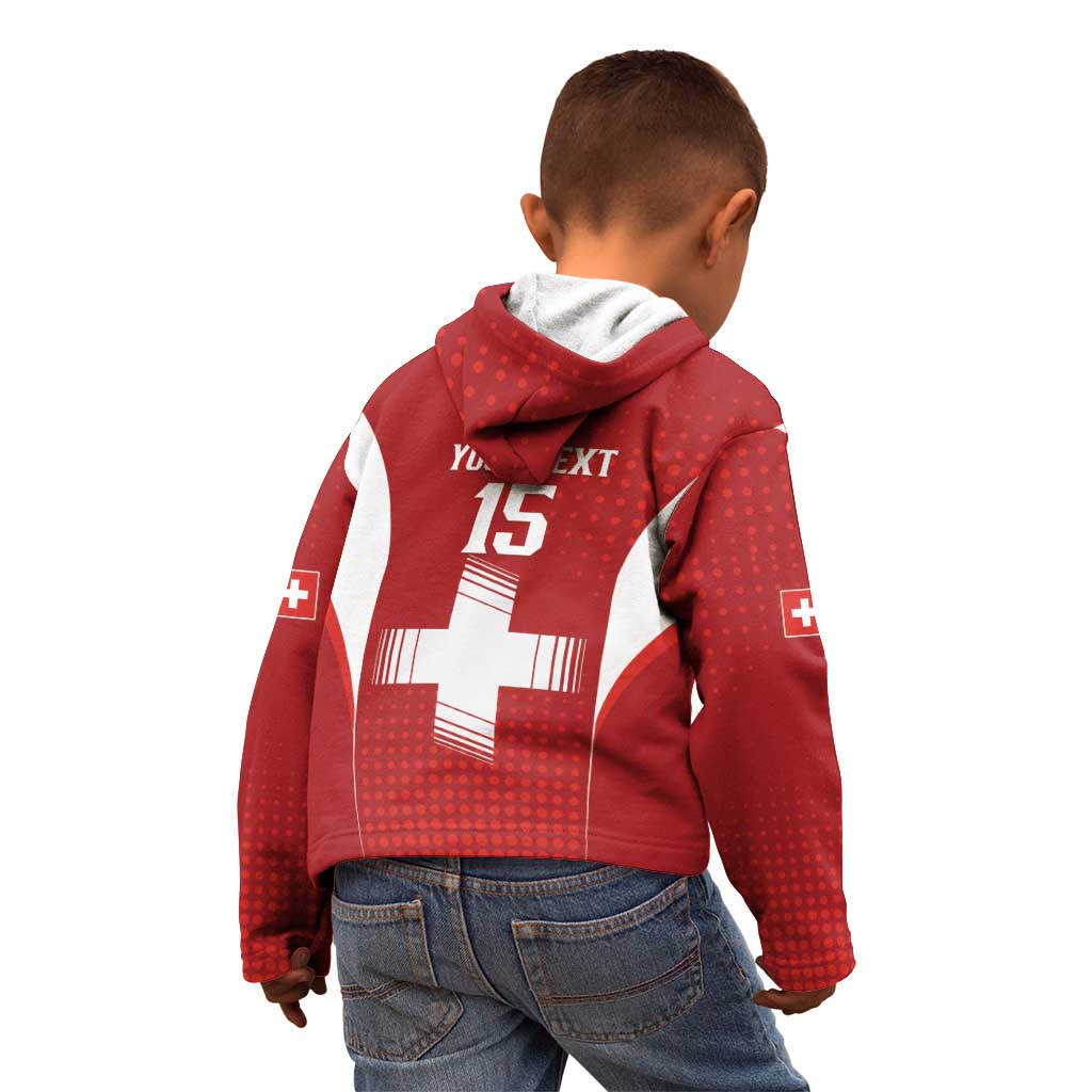 Custom Switzerland Football 2026 Kid Hoodie Hopp Schwiiz - Wonder Print Shop