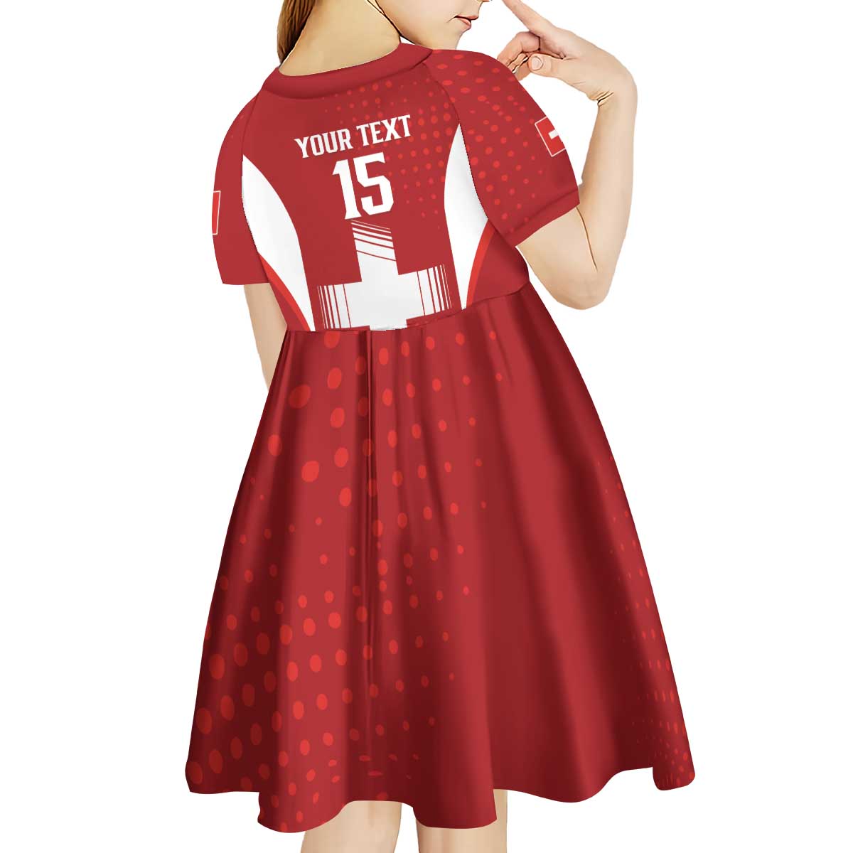 Custom Switzerland Football 2026 Kid Short Sleeve Dress Hopp Schwiiz - Wonder Print Shop